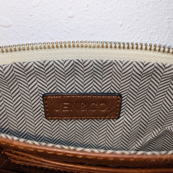 Cow Print Crossbody Bag with Brown Strap - Picture 5 of 5